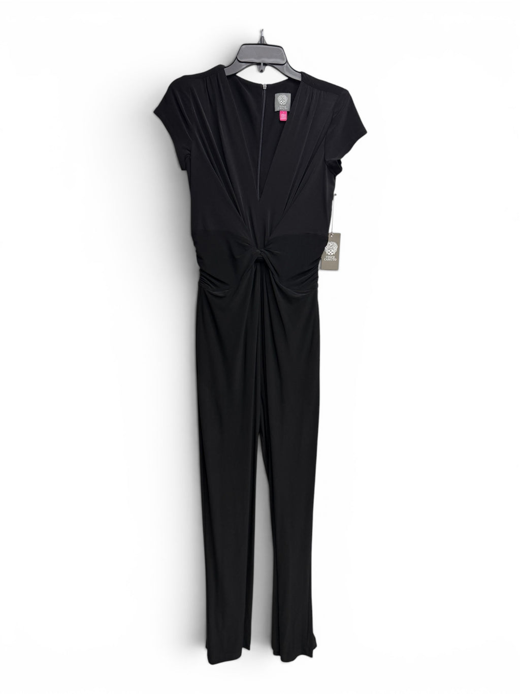 🖤 Vince Camuto Black Twist Front Wide Leg Jumpsuit – Elegant V-Neck One Piece Women’s Size S