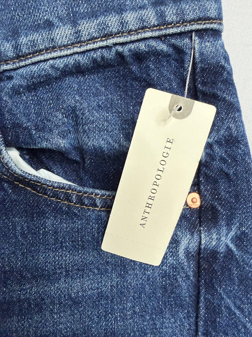 👖 Anthropologie Premium High-Rise Wide Leg Jeans – Dark Wash Denim ✨ Size 23