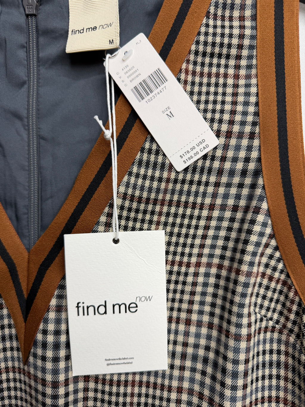 🖤🤎 Find Me Now Plaid Drop Waist Mini Dress – Brown Check Sleeveless Pleated Dress | Boutique Chic V-Neck Dress - Size Medium