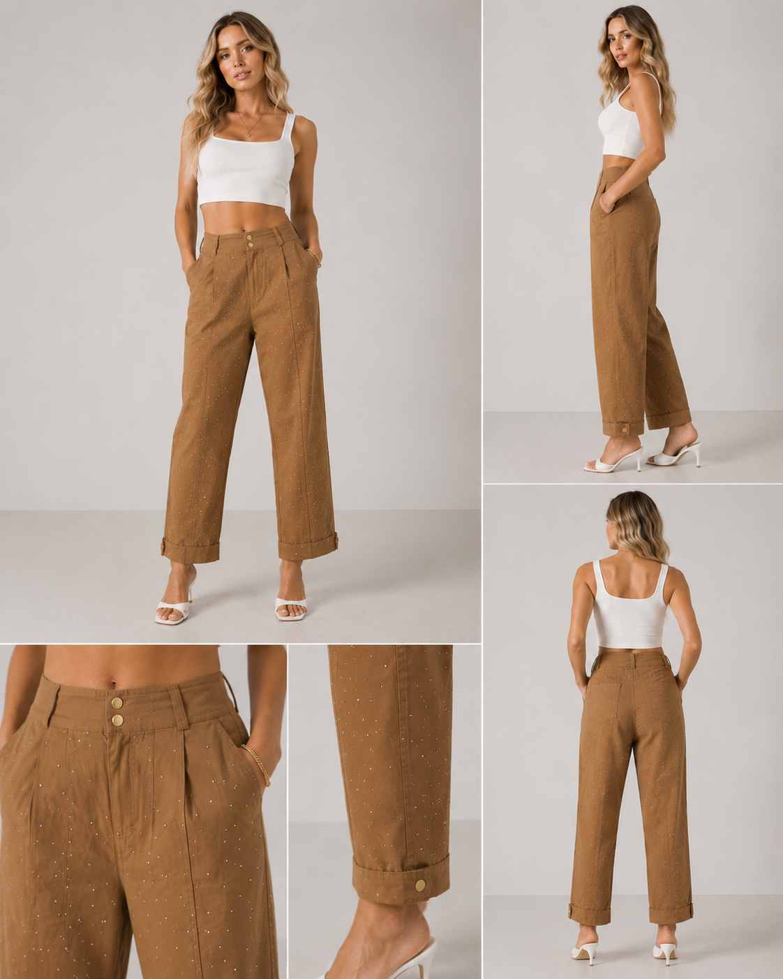 ✨ I.N.C. International Concepts Rhinestone High-Rise Tapered Pants – Size 6