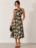✨ Tommy Hilfiger Elegant Black & Gold Floral Dress ✨ Size 4