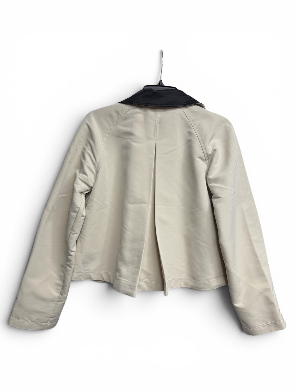 🖤 Steve Madden Justina Jacket – Oatmeal & Black Contrast Collar Cropped Utility Jacket | Chic Modern Layer - Size XS