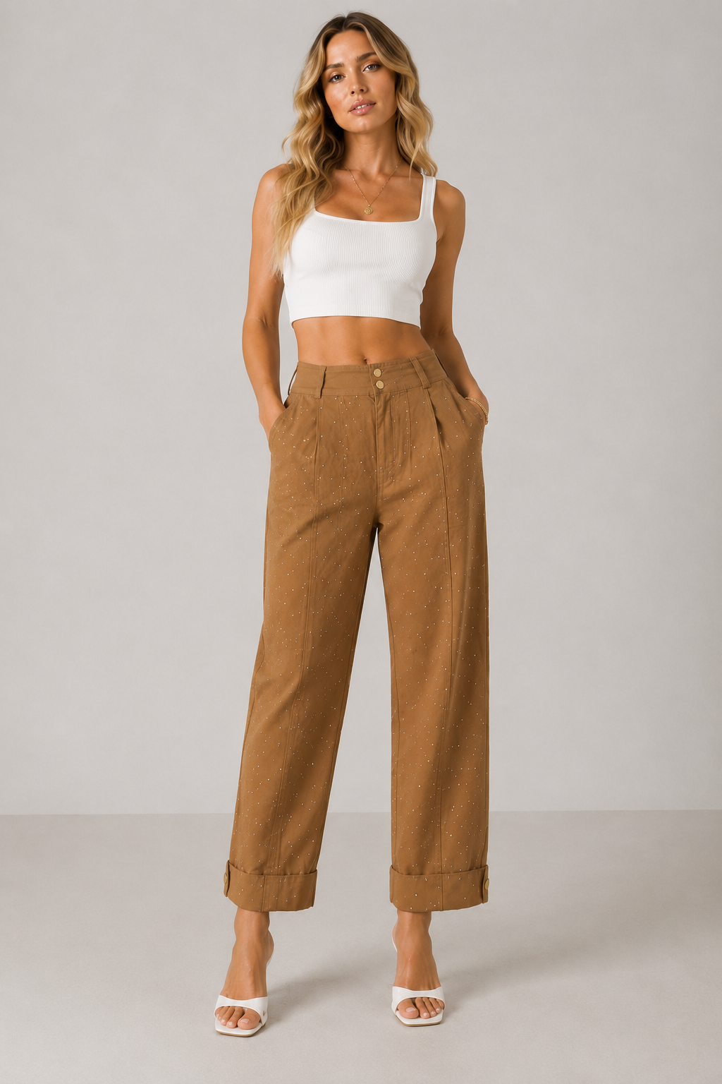 ✨ I.N.C. International Concepts Rhinestone High-Rise Tapered Pants – Size 6