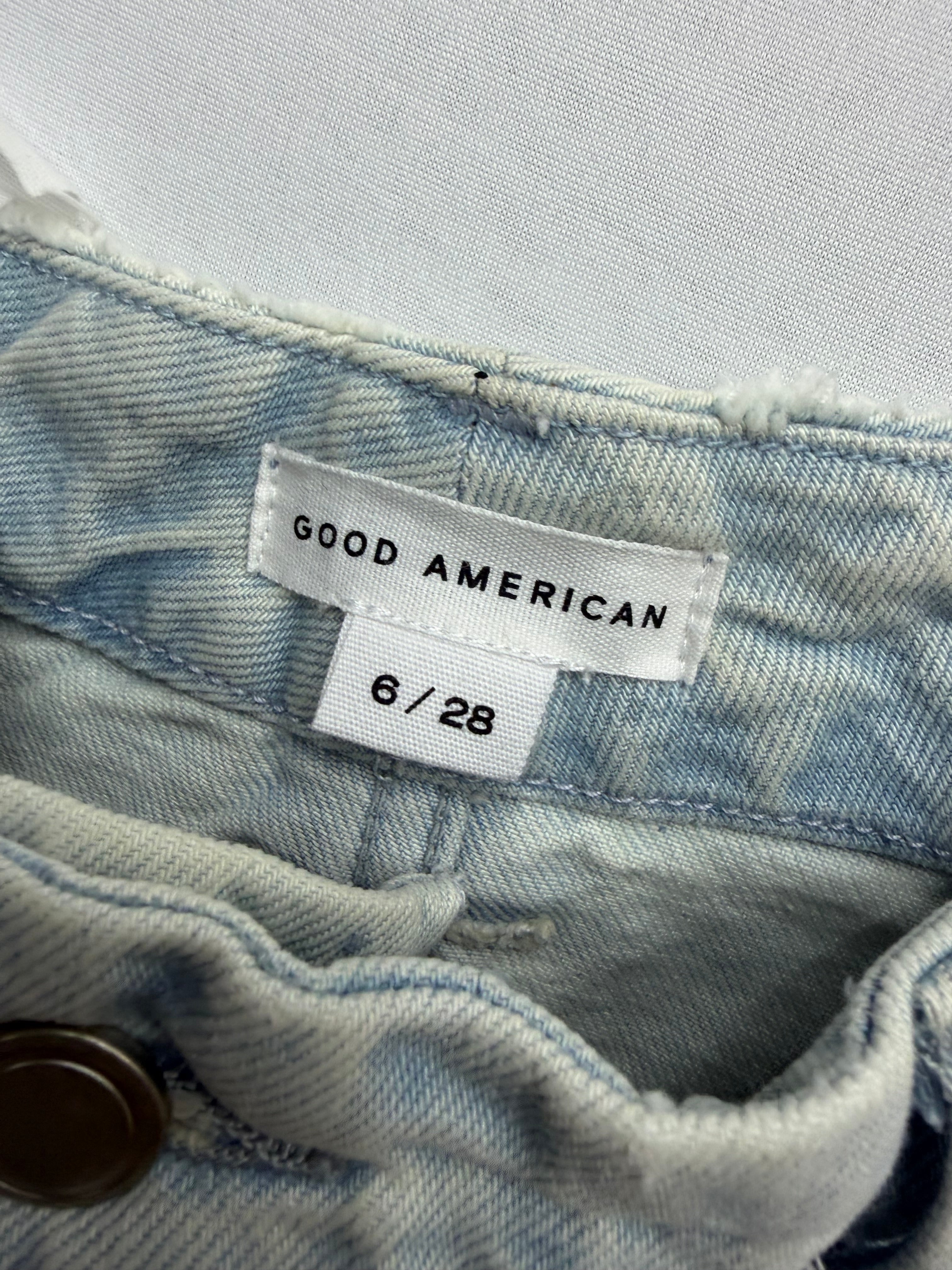 ✨ GOOD AMERICAN Distressed Wide Leg Jeans ✨ Size 6/28