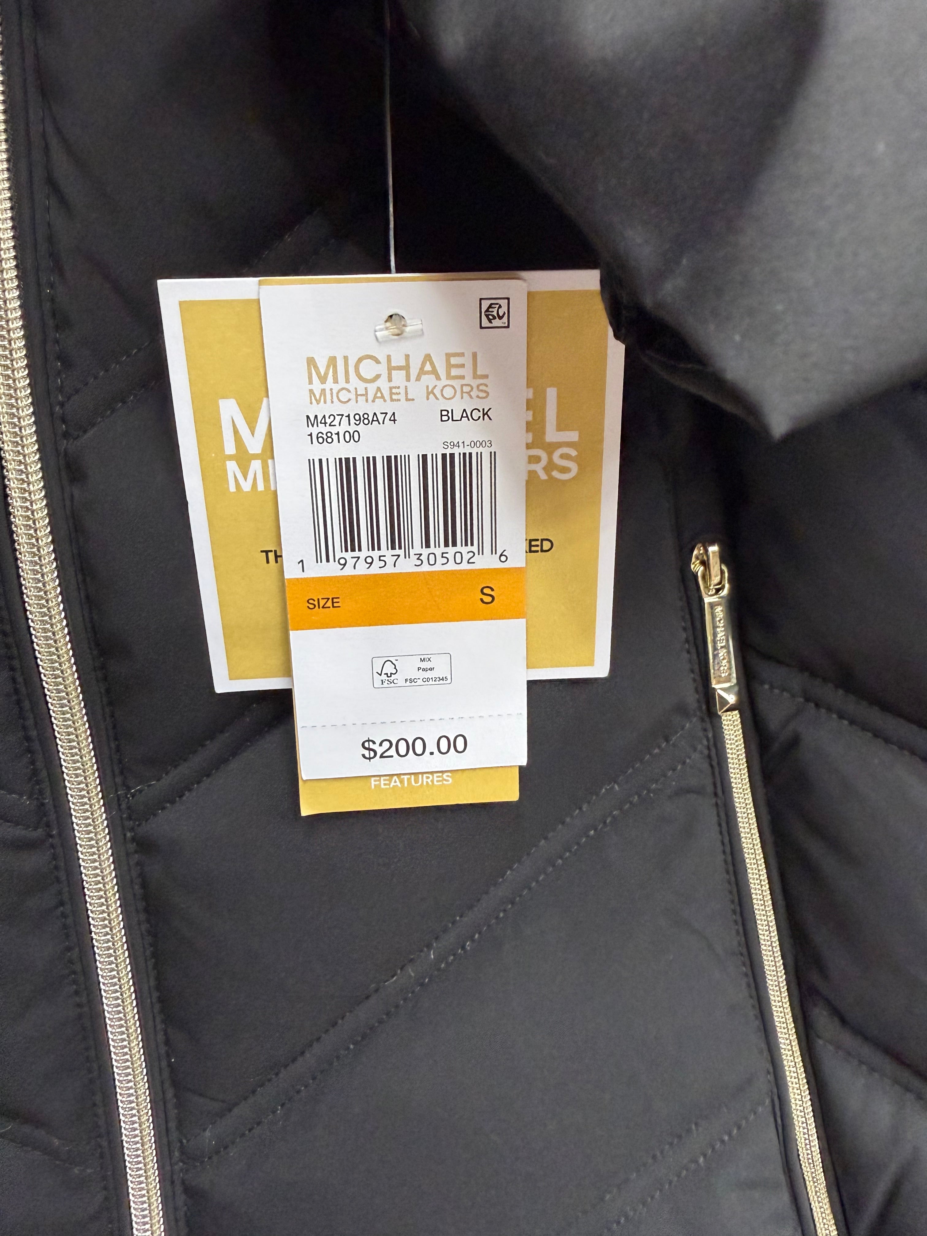 🖤 Michael Kors Packable Hooded Puffer Jacket – Black | Water Resistant🖤 Size Small