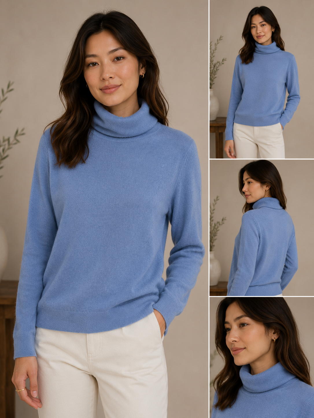 🩵✨ Charter Club Luxury 100% Cashmere Soft Blue Turtleneck Sweater – Ultra Soft Luxury Knit 🩵❄️✨ Size Medium