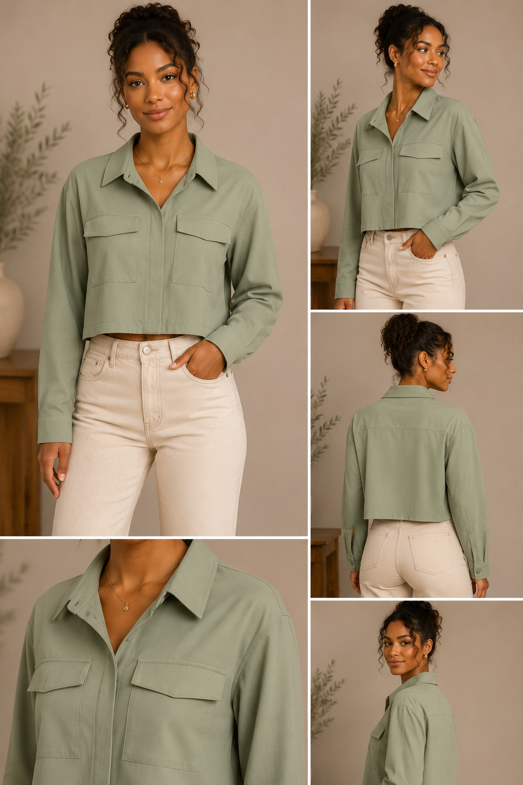 ✨ Beyond Yoga Midtown Cropped Jacket – Grey Sage | Lightweight Luxury Athleisure Jacket ✨ Size Large