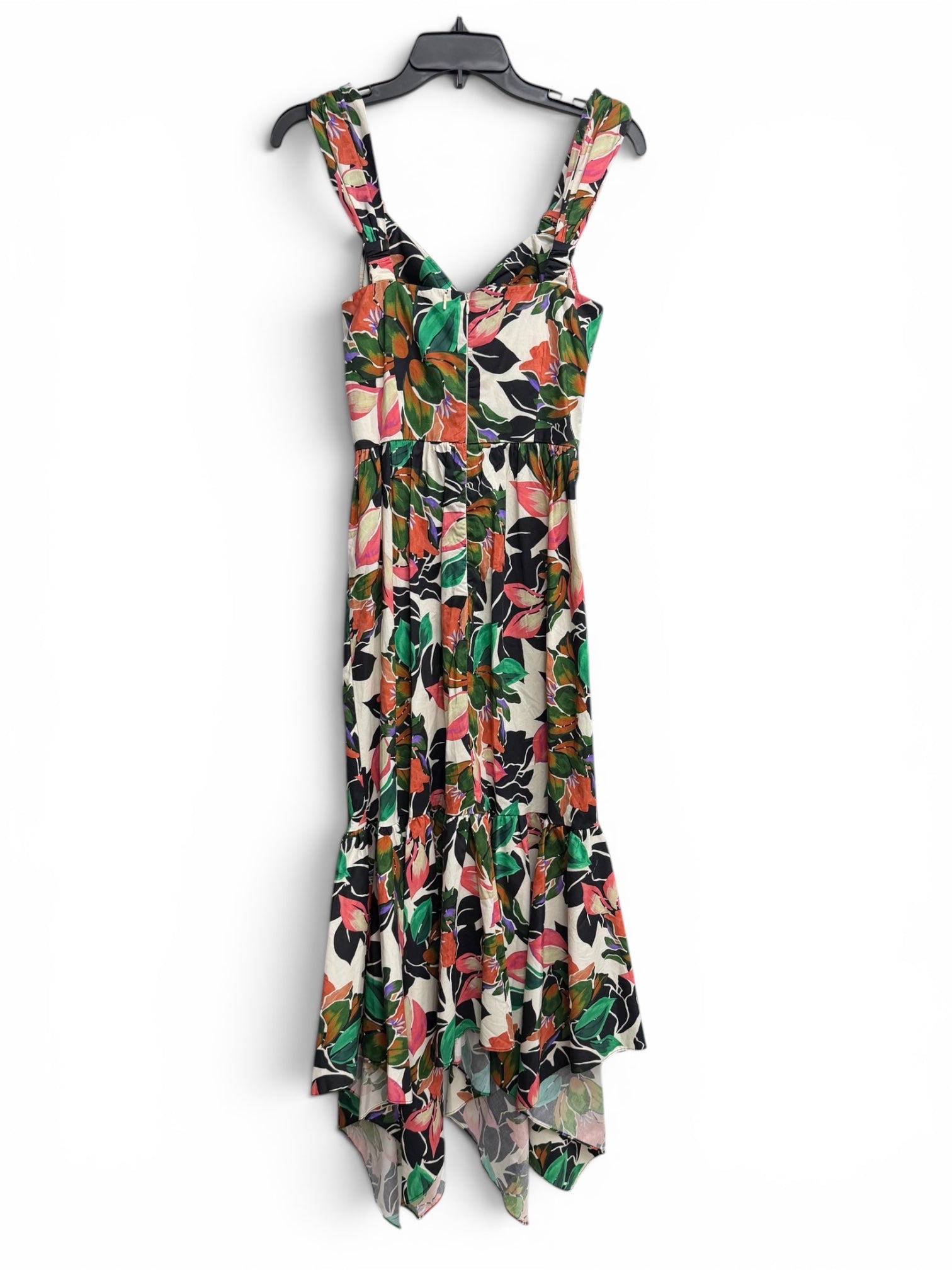 🔥🔥 MISA Esperanza Dress Las Palmas Floral Handkerchief Hem Midi Dress – Tropical Luxury Resort Dress🔥🔥 Size XS