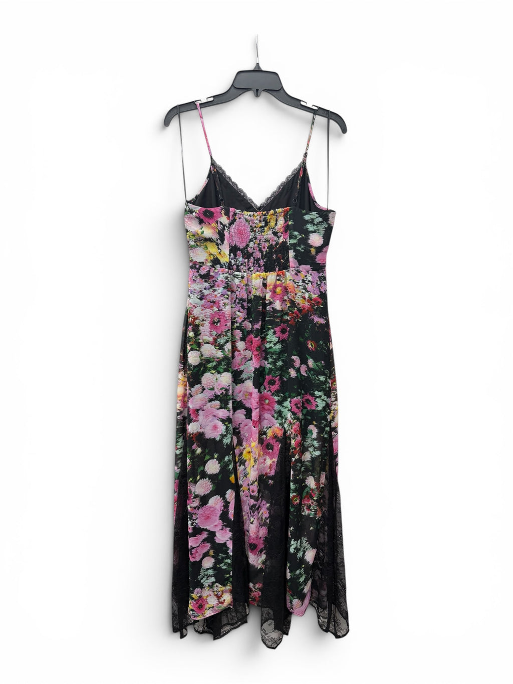 🌸 Steve Madden Delia Floral Midi Dress – Lace Trim Handkerchief Hem Dress  🌸 Size Small & Medium