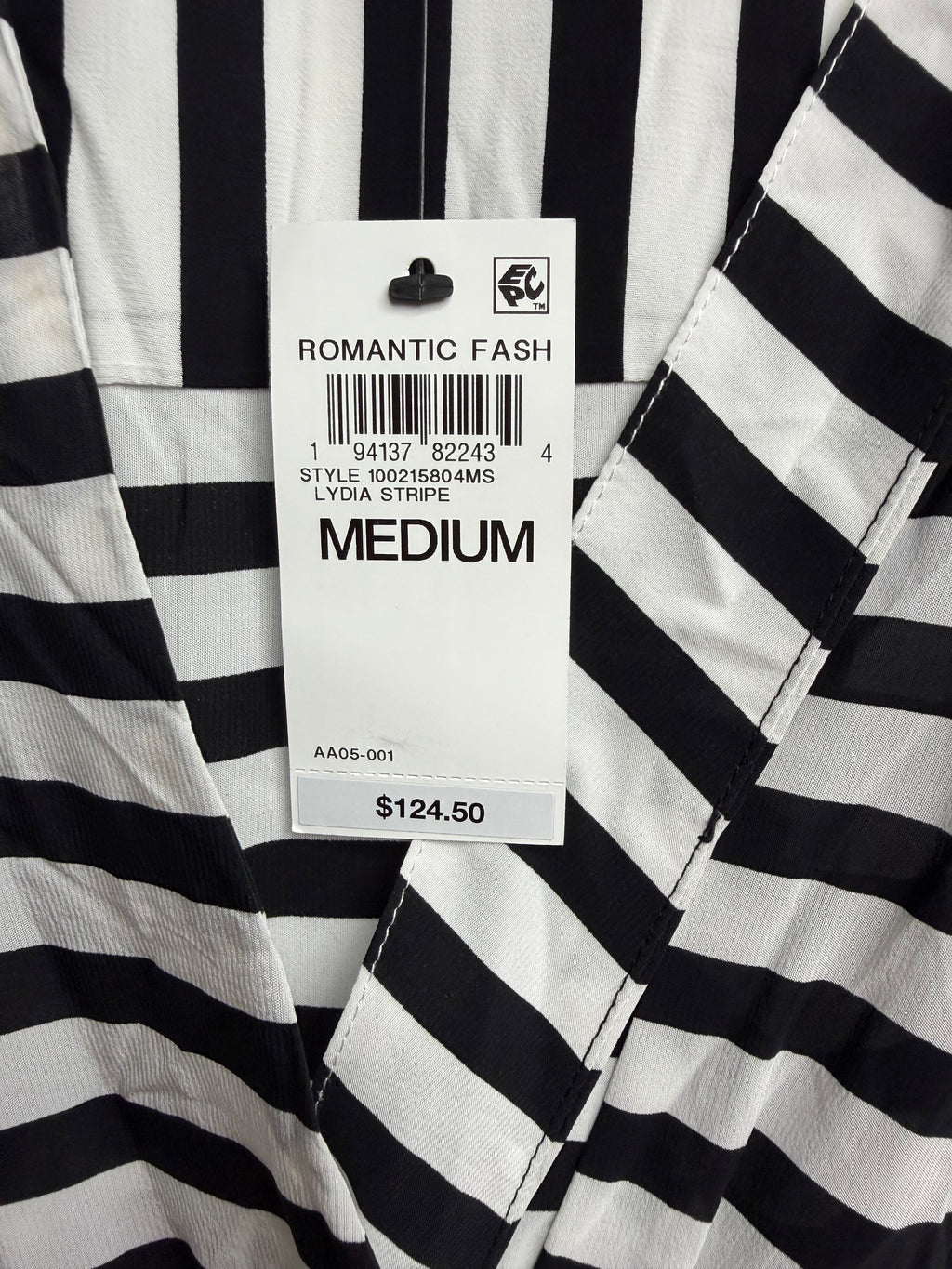 🖤 I.N.C. International Concepts Black & White Striped Wrap Shirt Dress | Long Sleeve Collared Midi Dress | Size Medium