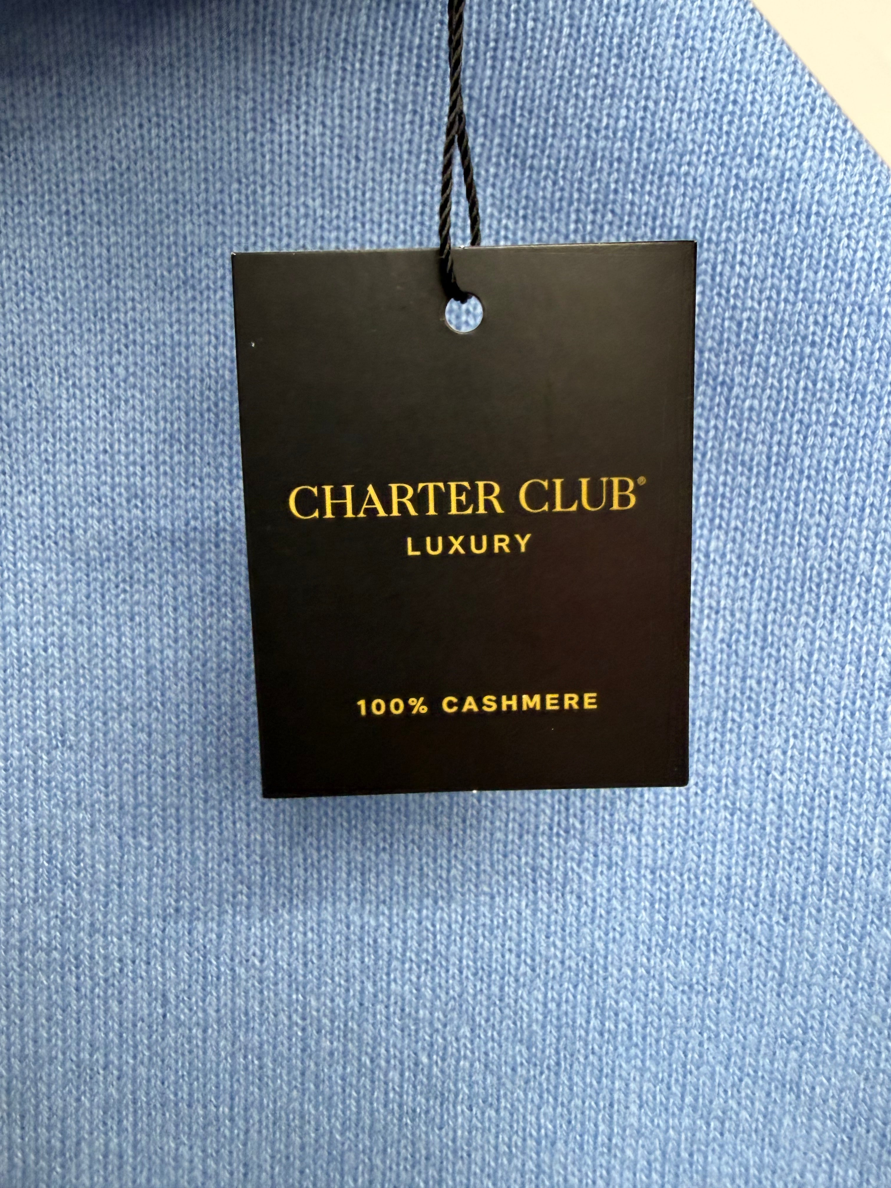 🩵✨ Charter Club Luxury 100% Cashmere Soft Blue Turtleneck Sweater – Ultra Soft Luxury Knit 🩵❄️✨ Size Medium