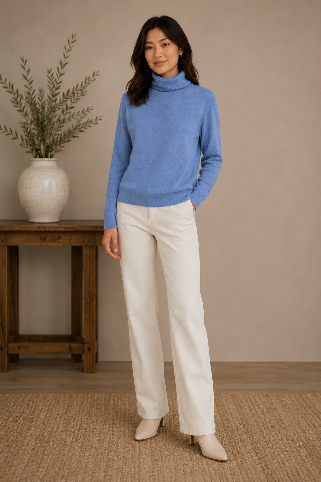 🩵✨ Charter Club Luxury 100% Cashmere Soft Blue Turtleneck Sweater – Ultra Soft Luxury Knit 🩵❄️✨ Size Medium