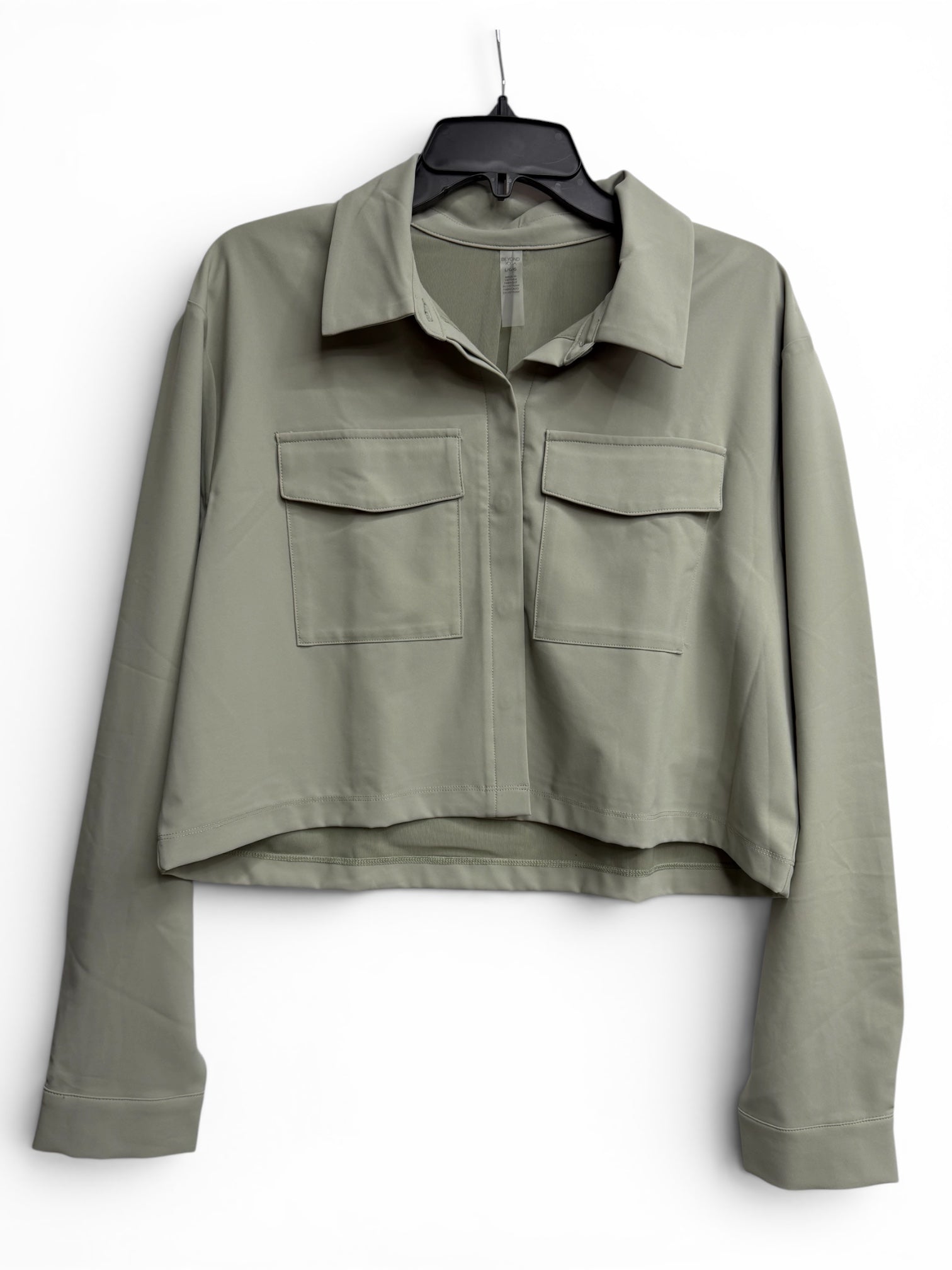 ✨ Beyond Yoga Midtown Cropped Jacket – Grey Sage | Lightweight Luxury Athleisure Jacket ✨ Size Large