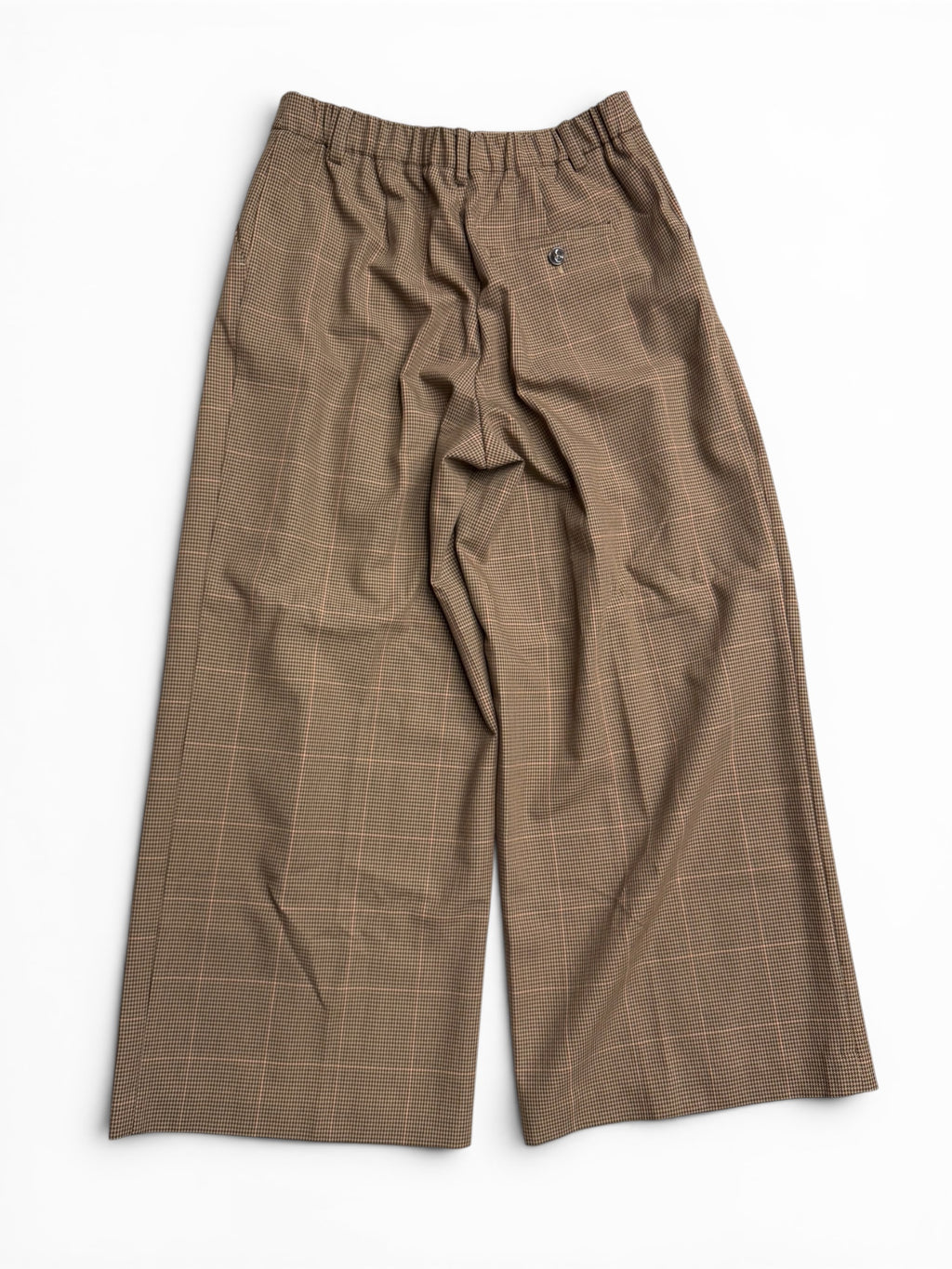 🧸🤎 Anthropologie Petites Brown Plaid Wide-Leg Trouser Pants | High Rise Tailored Relaxed Fit ✨ Petite Medium (MP)