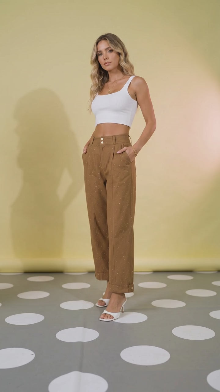 ✨ I.N.C. International Concepts Rhinestone High-Rise Tapered Pants – Size 6
